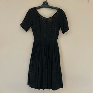 Vintage black eyelet dress